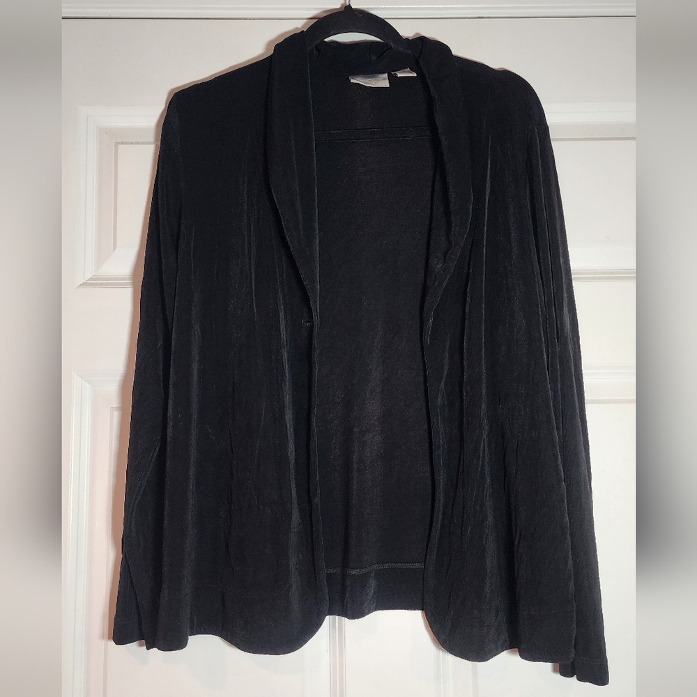 Chico's Super Stretchy Black Cardigan L Chico 2 Missing Button